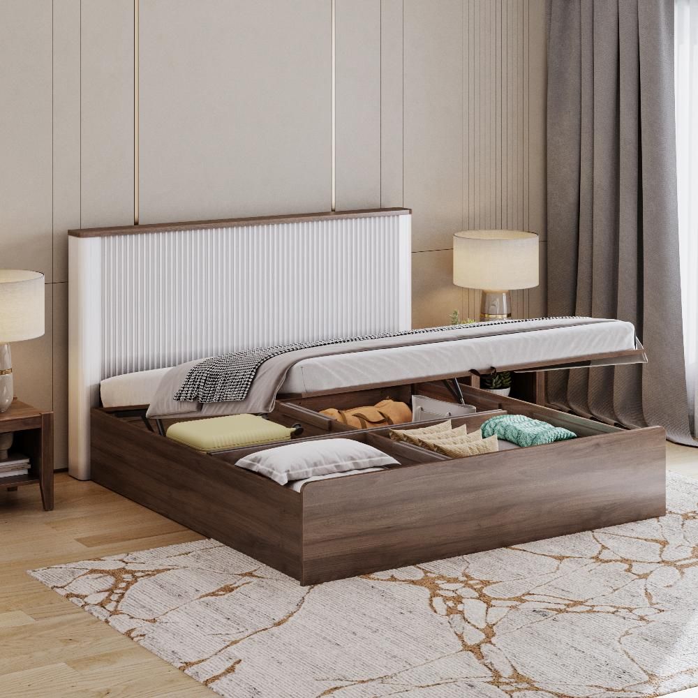 Wakefit Nix King Size Storage Engineered Wood Bed with Hydraulic mechanism